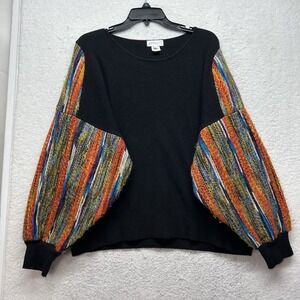 Apricot Womens Soze 10 Black Balloon Long Sleeve Pullover Sweater (V3)
